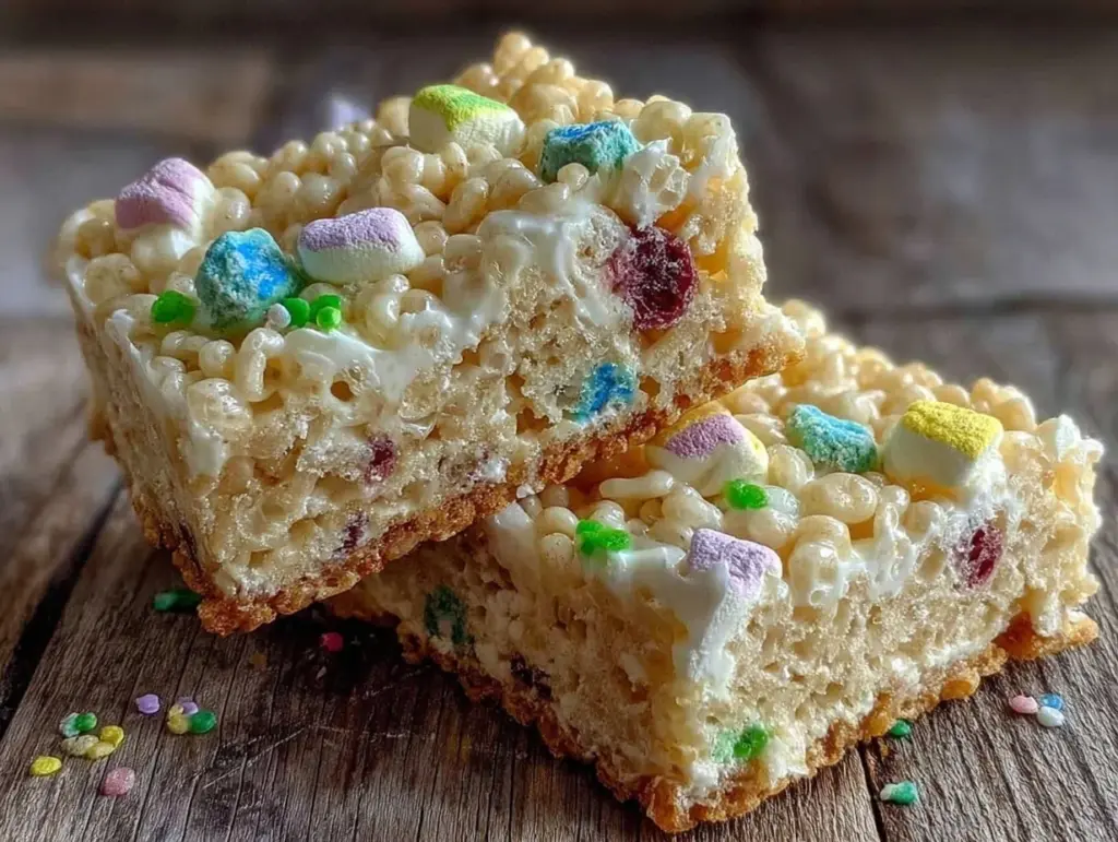 Crispy Lucky Charms Rice Krispie Treats - featured image