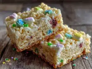 Crispy Lucky Charms Rice Krispie Treats - featured image