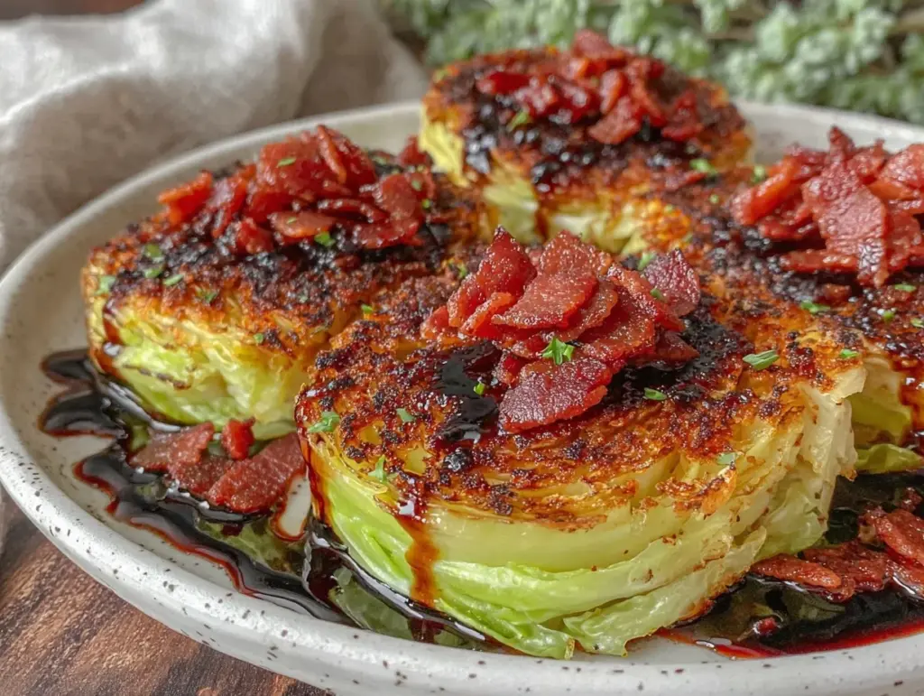crispy roasted cabbage steaks - featured image