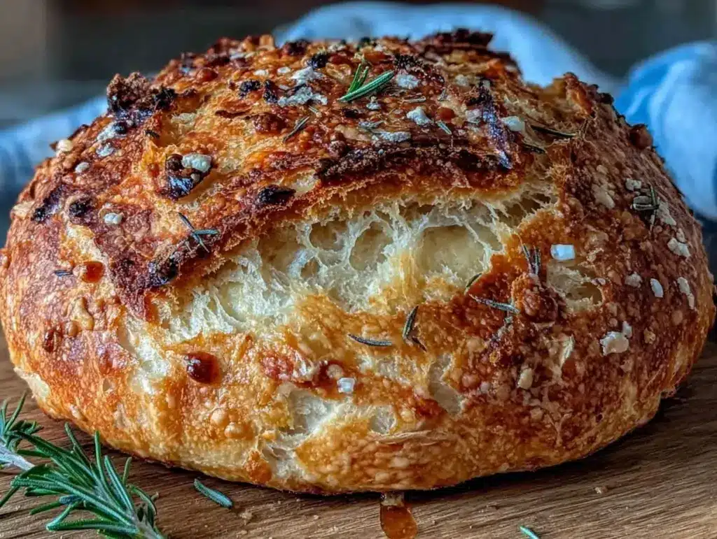 crispy rosemary olive oil sourdough boule - featured image