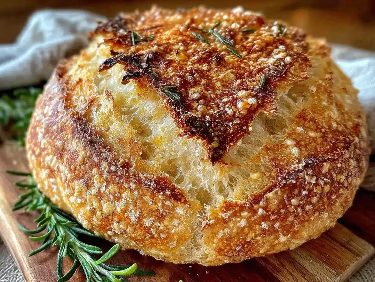 crispy rosemary olive oil sourdough boule preparation steps