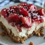 crispy strawberry pretzel salad bars - featured image