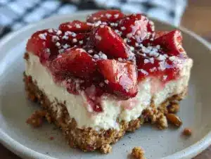 crispy strawberry pretzel salad bars - featured image