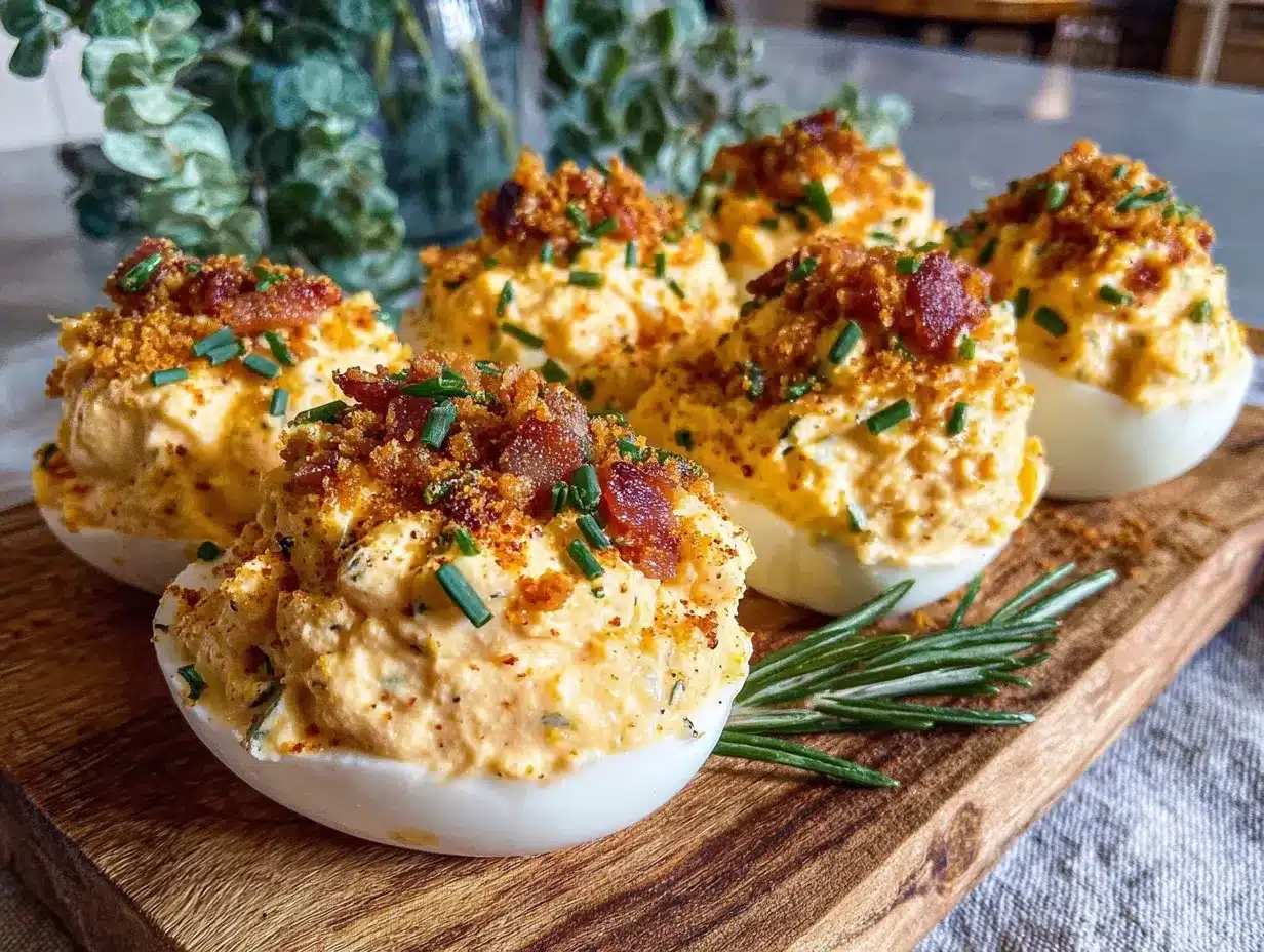 deviled eggs with bacon and chives preparation steps