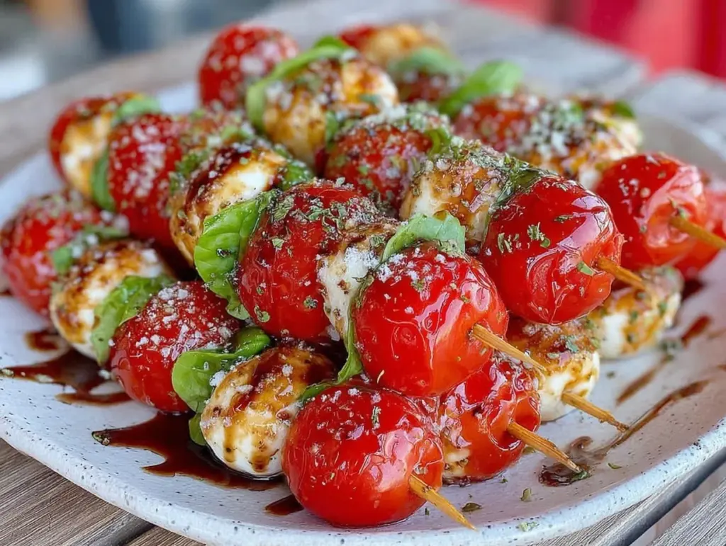 easy caprese skewers - featured image