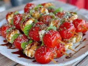 easy caprese skewers - featured image
