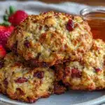 easy chewy strawberry oat breakfast cookies - featured image