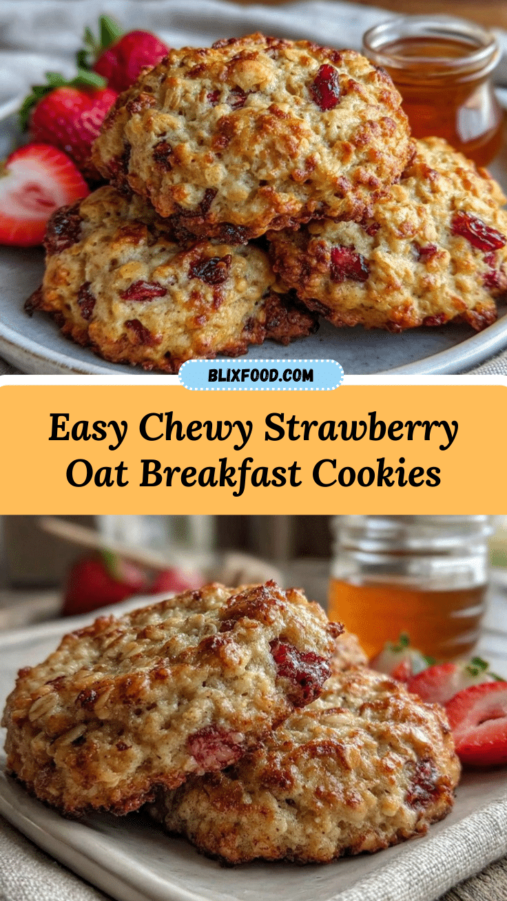 easy chewy strawberry oat breakfast cookies recipe