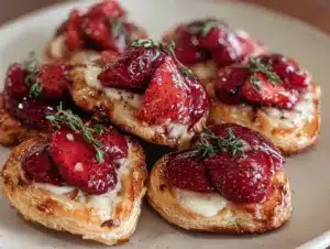 easy strawberry brie bites - featured image