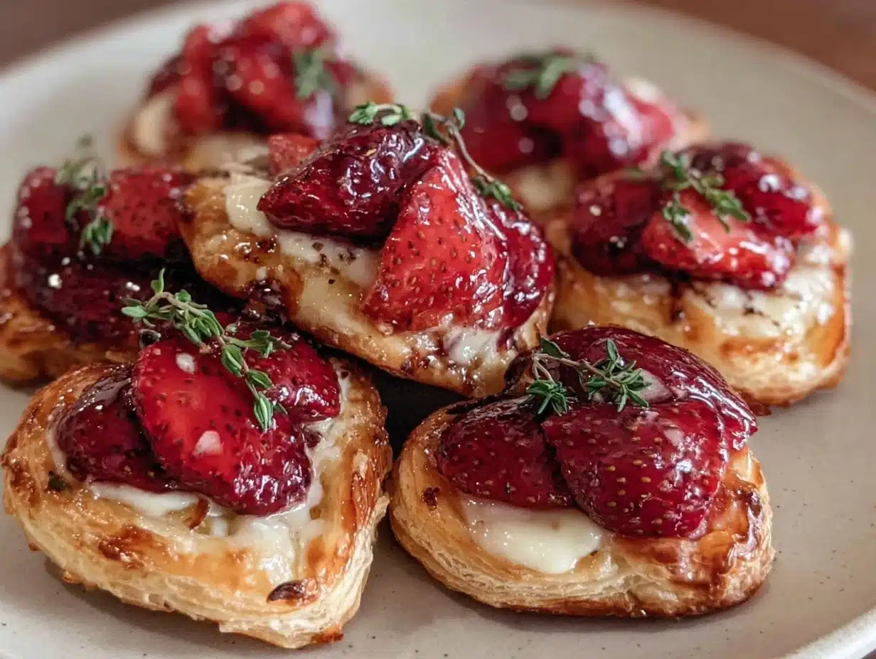 easy strawberry brie bites - featured image