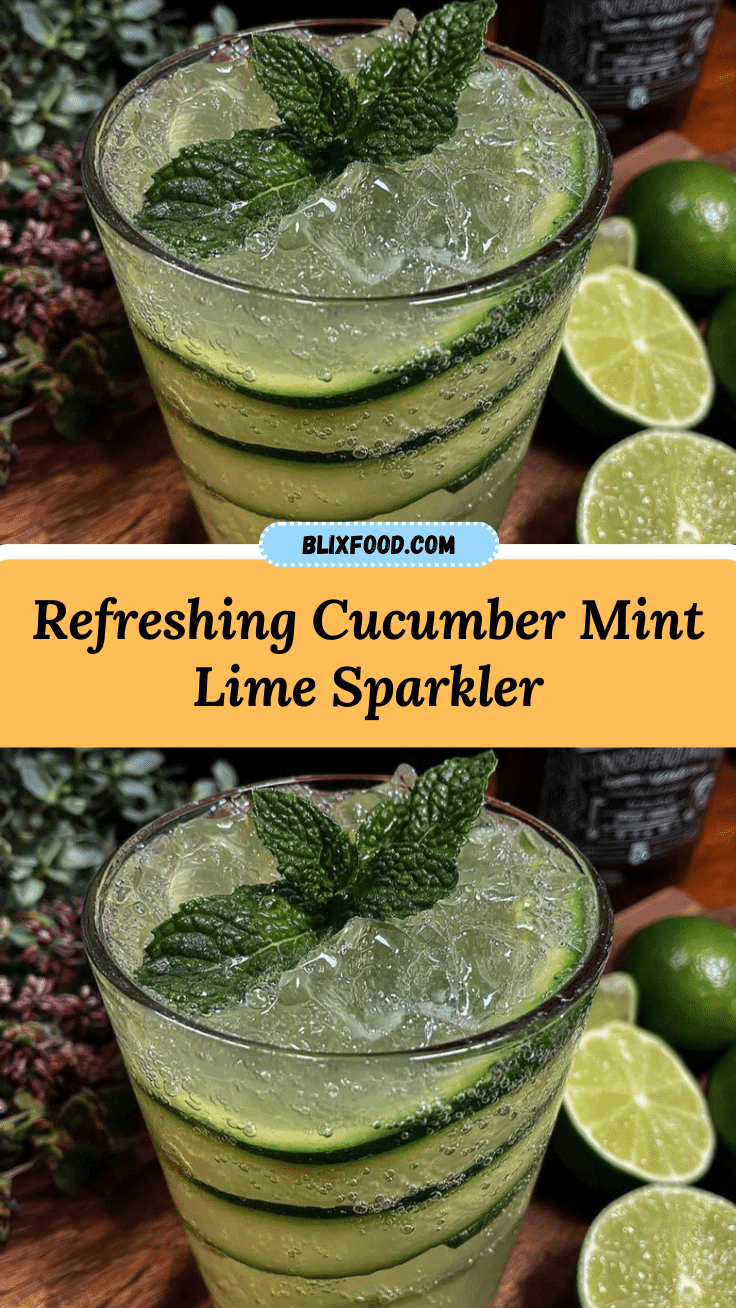 Fresh Cucumber Mint Lime Sparkler recipe