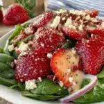 fresh strawberry spinach salad - featured image