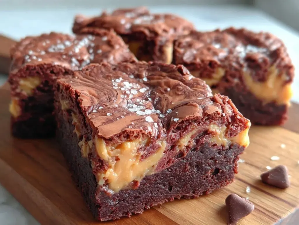 fudgy chocolate peanut butter swirl brownies - featured image