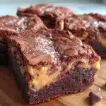 fudgy chocolate peanut butter swirl brownies - featured image