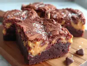 fudgy chocolate peanut butter swirl brownies - featured image
