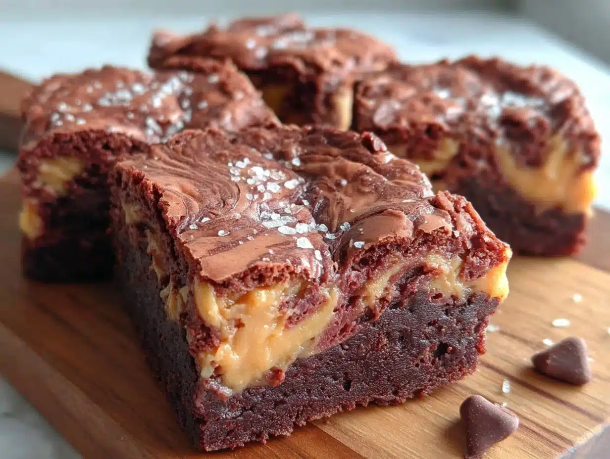 fudgy chocolate peanut butter swirl brownies - featured image