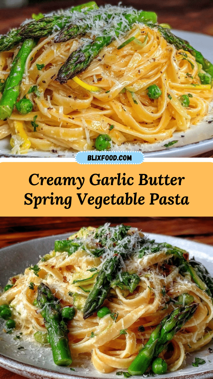 garlic butter spring vegetable pasta recipe