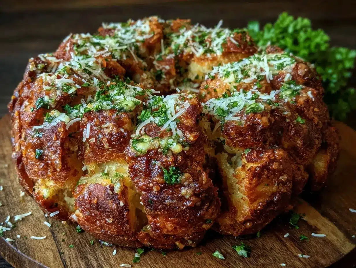 garlic parmesan pull-apart bread preparation steps