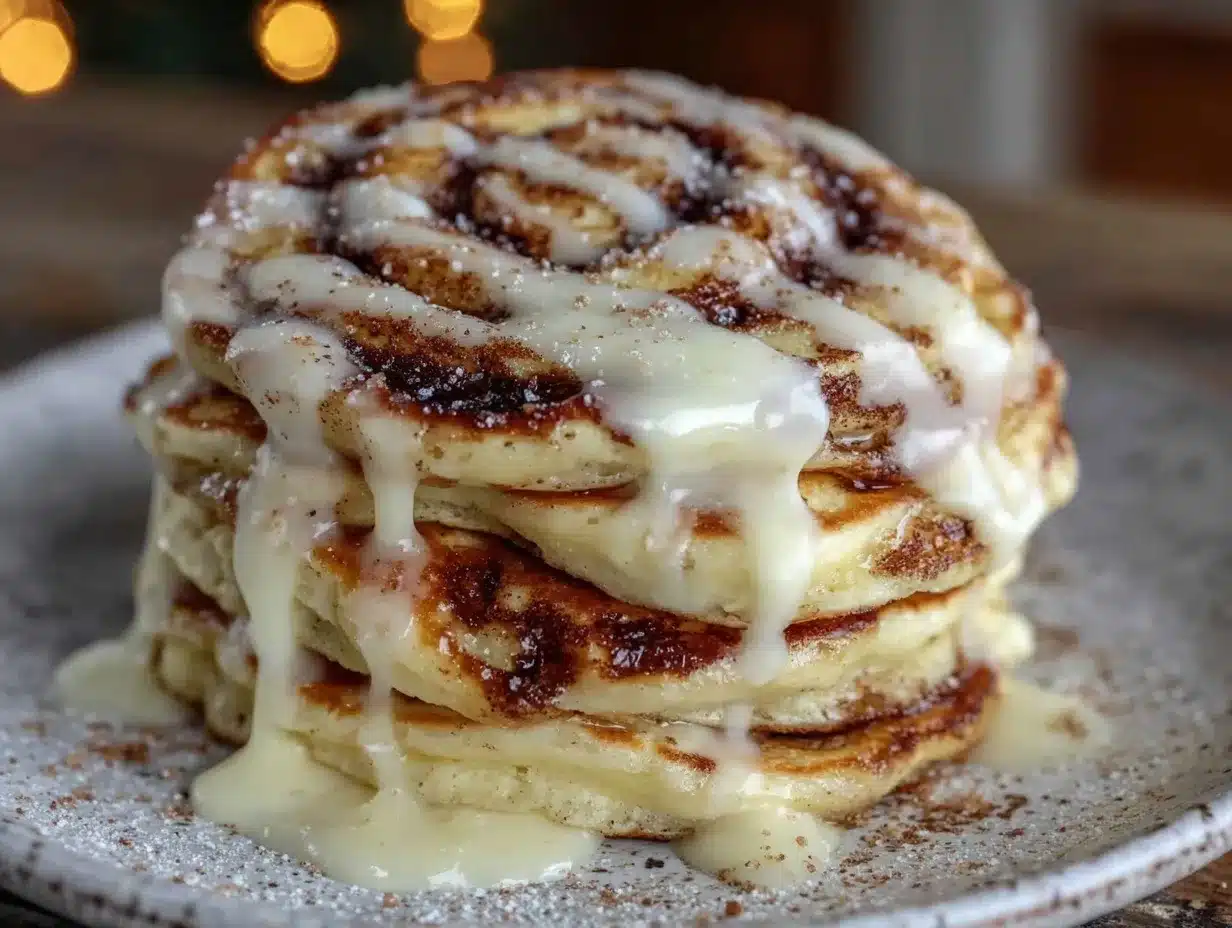 heart-shaped cinnamon roll pancakes preparation steps