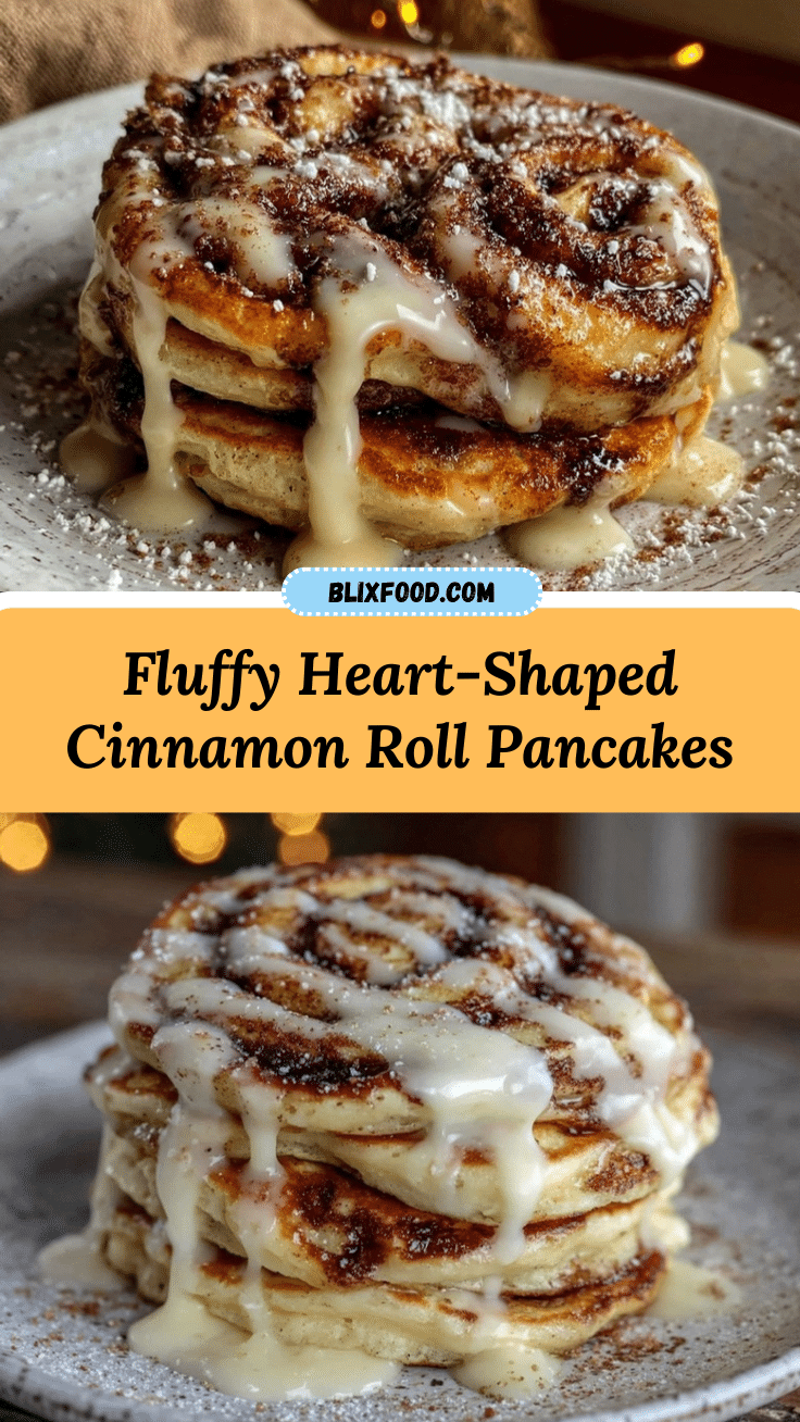 heart-shaped cinnamon roll pancakes recipe