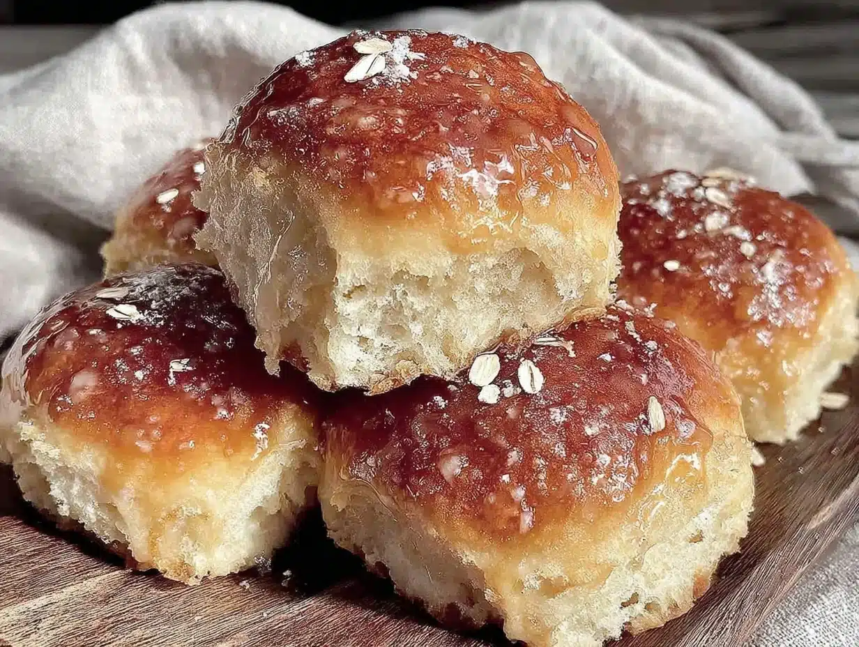 honey oat dinner rolls - featured image