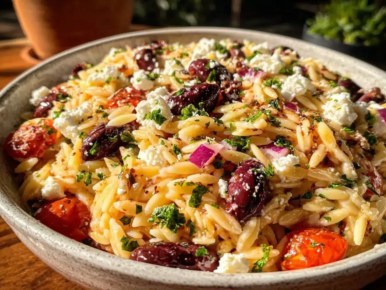 Mediterranean Orzo Salad preparation steps