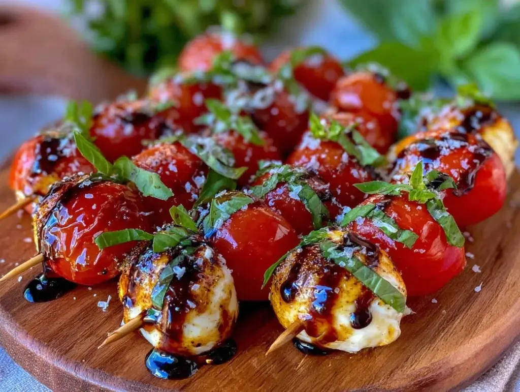 mini caprese skewers - featured image