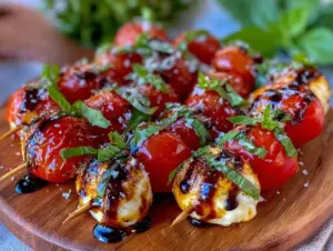 mini caprese skewers - featured image