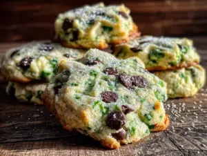 mint chocolate chip shamrock cookies - featured image