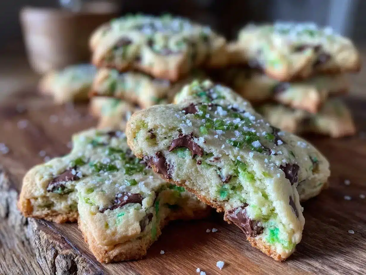 mint chocolate chip shamrock cookies preparation steps