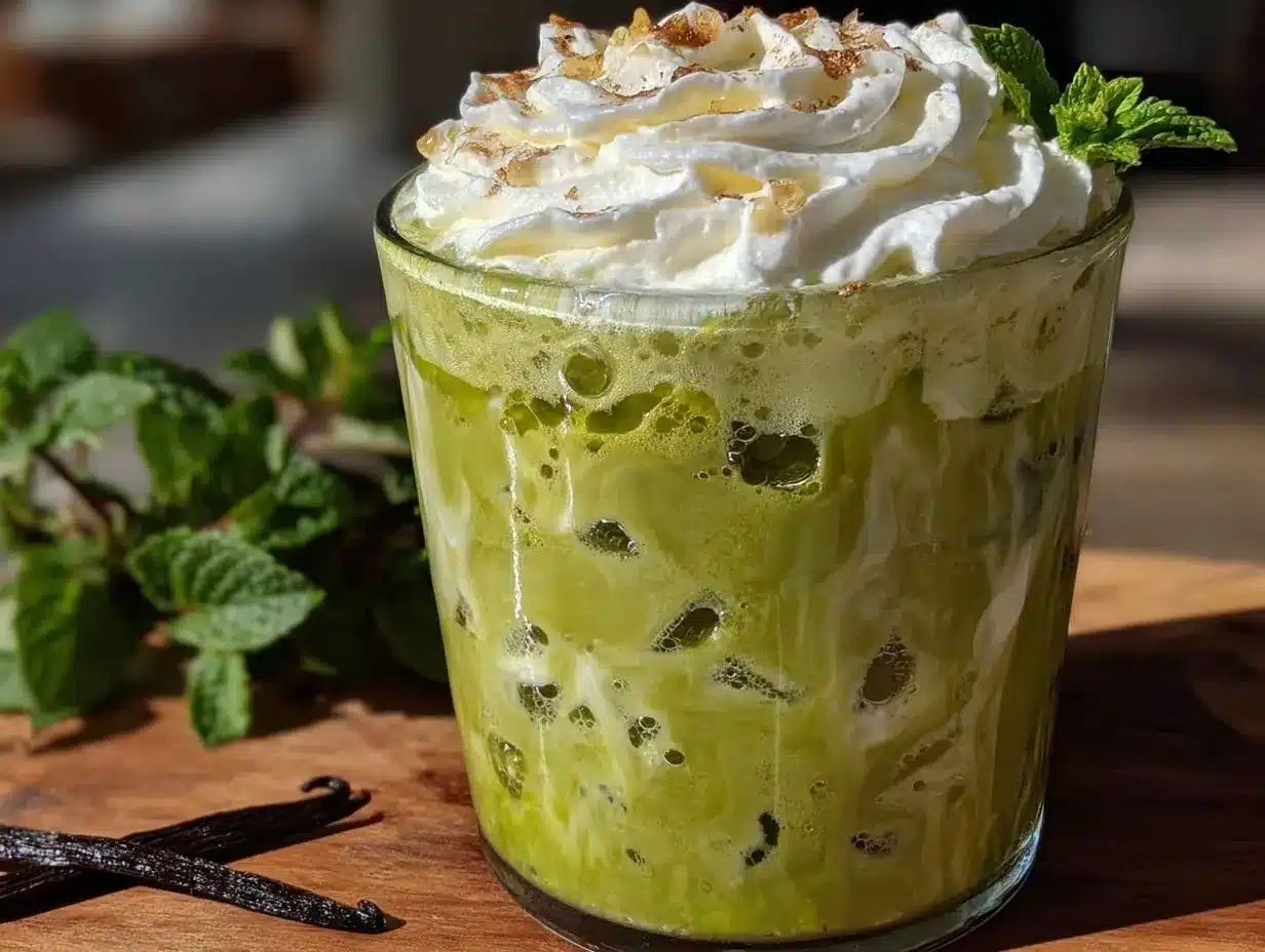 mint matcha latte preparation steps