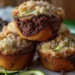 moist chocolate zucchini muffins - featured image