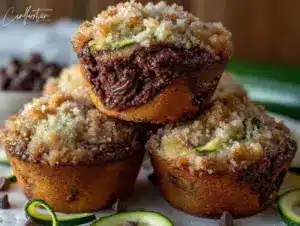 moist chocolate zucchini muffins - featured image