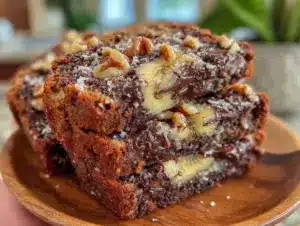 moist double chocolate banana bread - featured image
