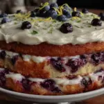 moist lemon blueberry layer cake - featured image