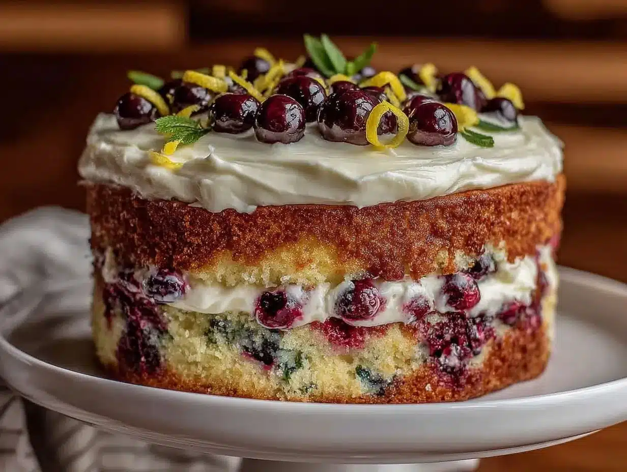 moist lemon blueberry layer cake preparation steps