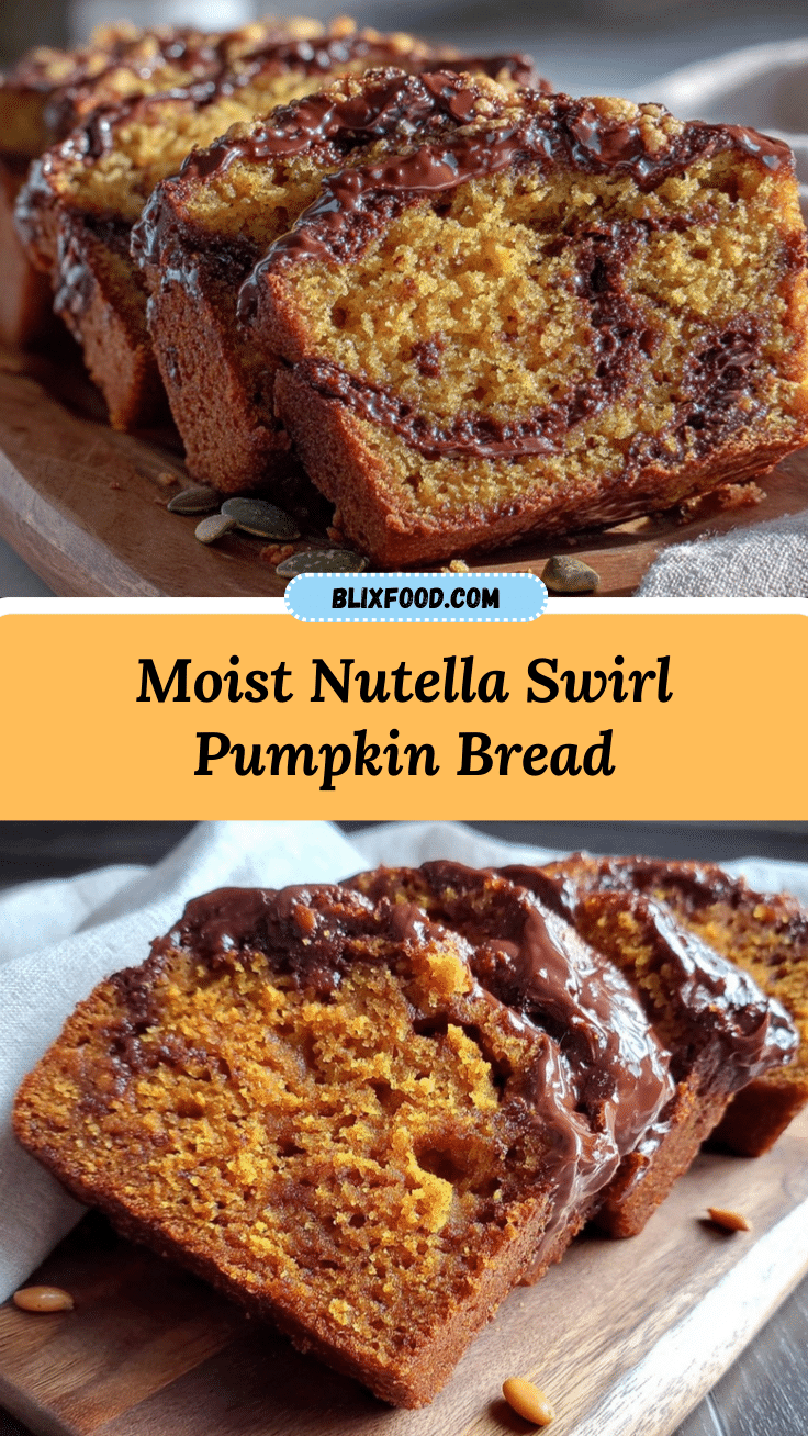 Moist Nutella Swirl Pumpkin Bread recipe