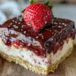 no-bake chocolate covered strawberry cheesecake - featured image