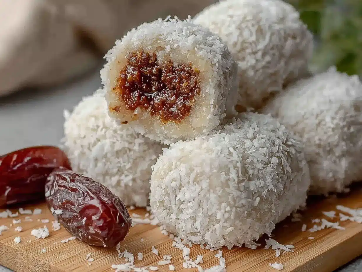 no-bake coconut date rolls preparation steps