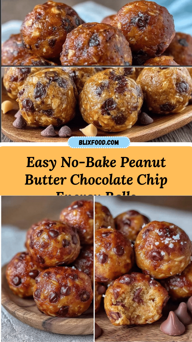 no bake peanut butter chocolate chip energy balls recipe