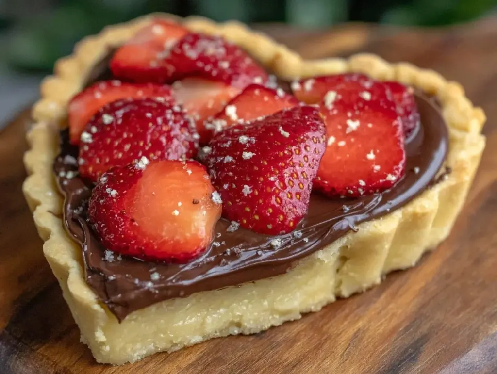 Nutella strawberry heart tart - featured image