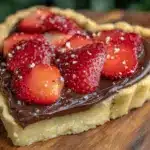Nutella strawberry heart tart - featured image