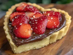 Nutella strawberry heart tart - featured image