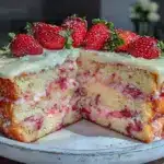 pink champagne layer cake - featured image