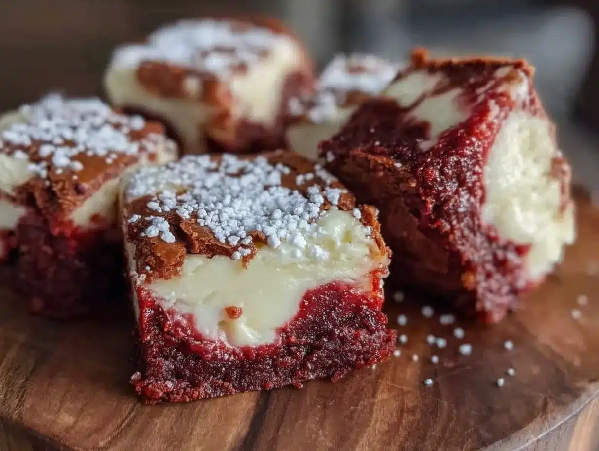 red velvet cheesecake brownies preparation steps