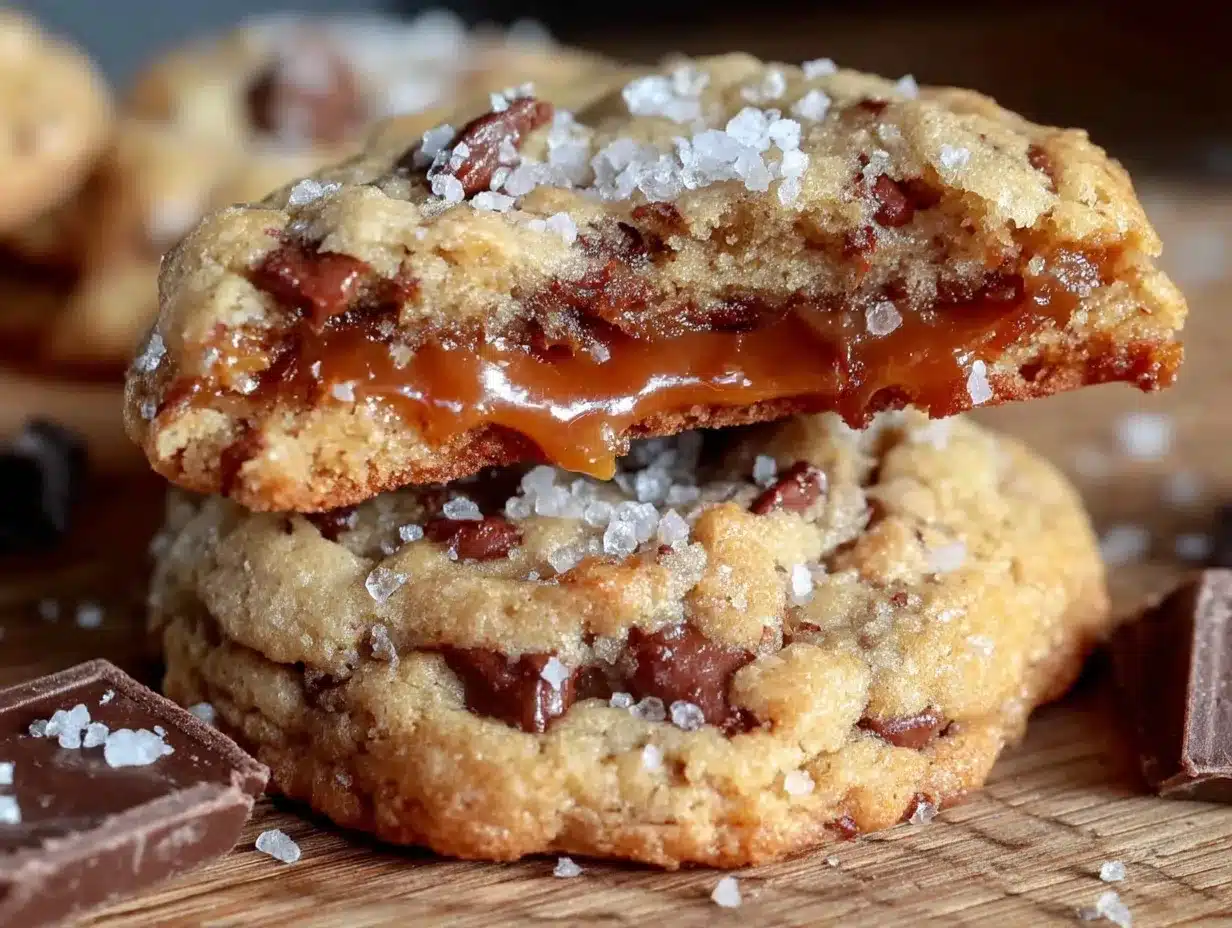salted caramel chocolate chip cookies preparation steps