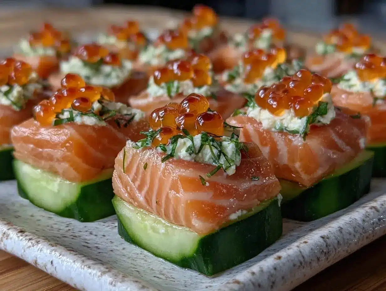 smoked salmon cucumber bites preparation steps