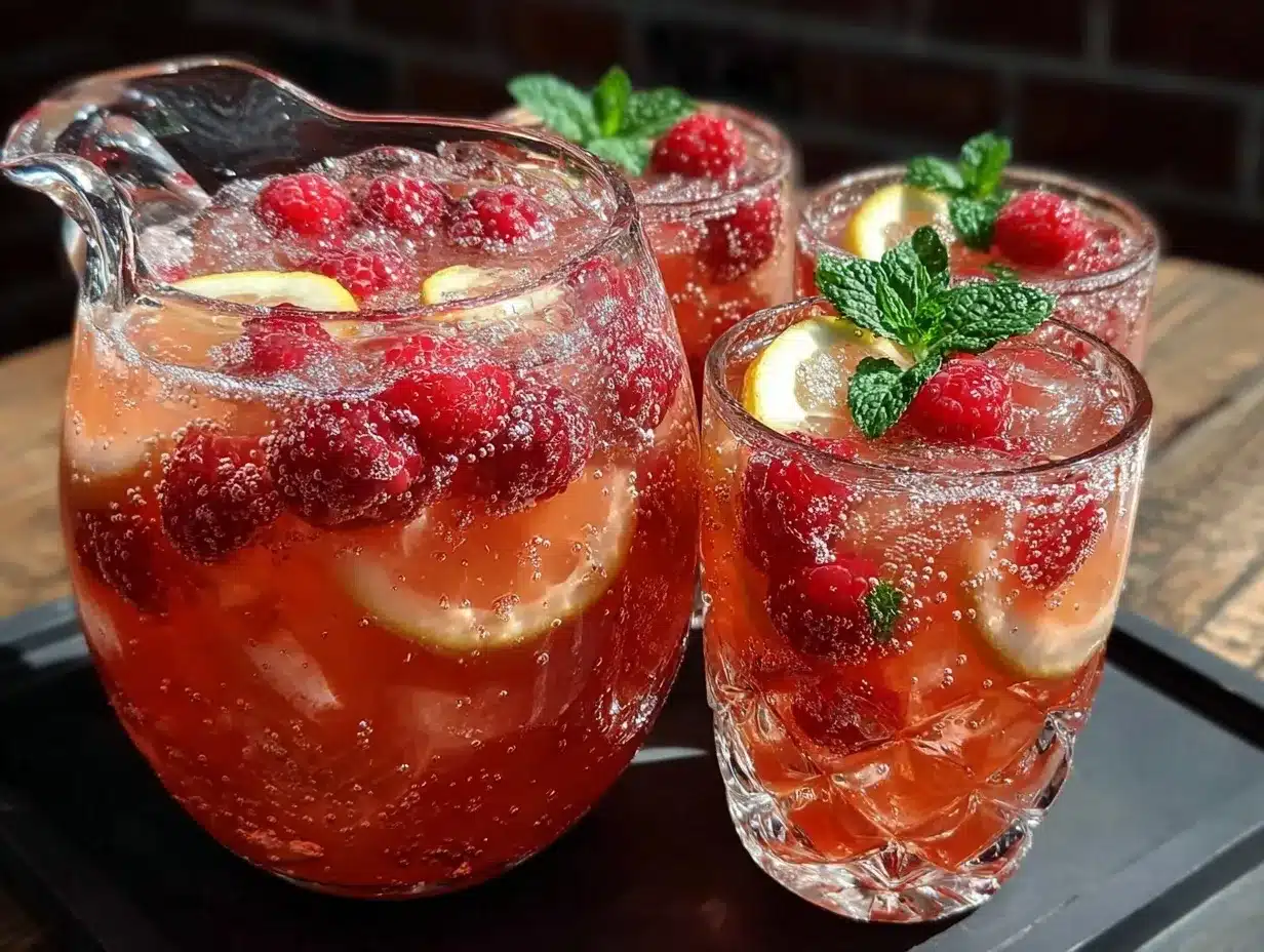sparkling raspberry lemonade punch preparation steps