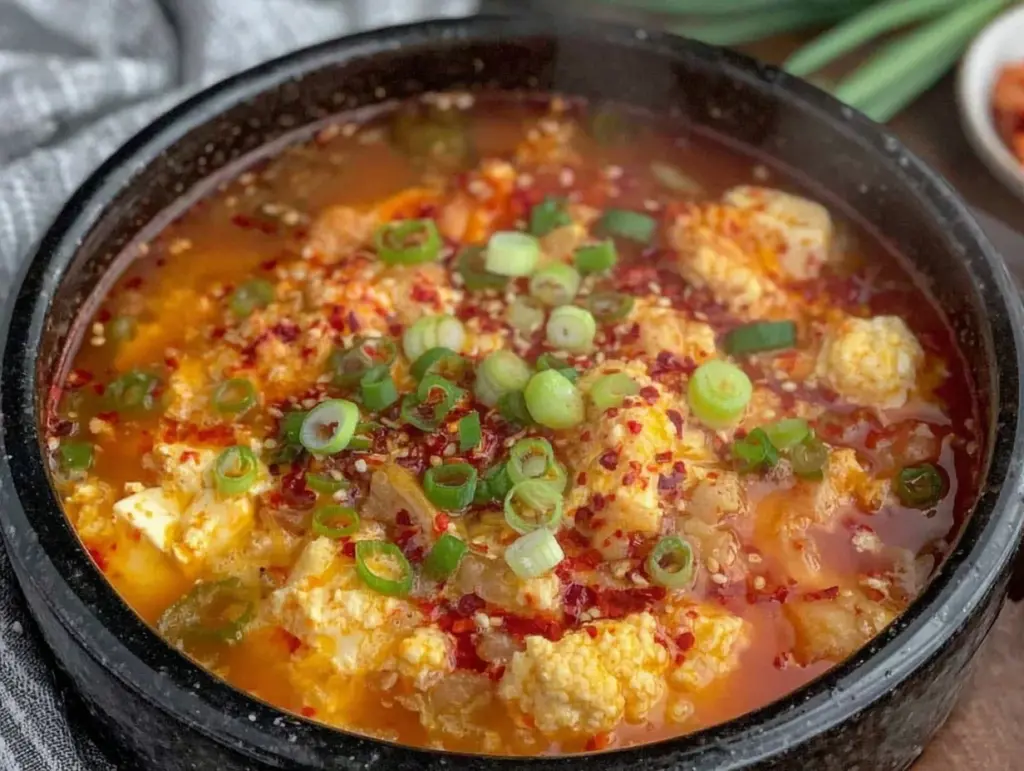 spicy korean tofu soup - featured image