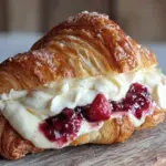 strawberry cream cheese stuffed croissants - featured image